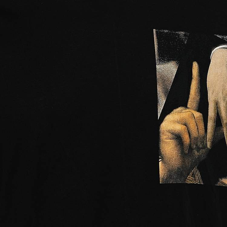 Pre Owned Givenchy Black Abstract Printed Cotton Crewneck T-Shirt S