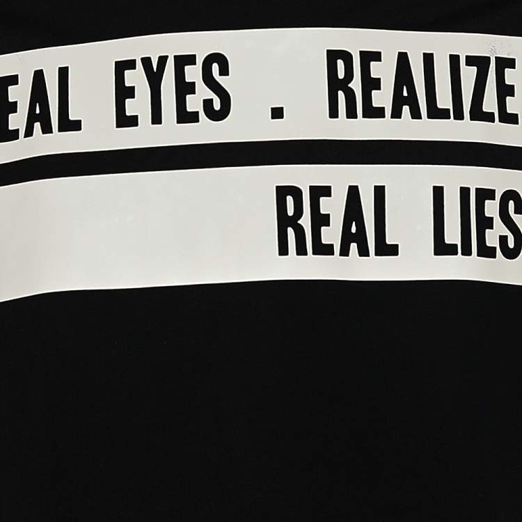 مملوكة مسبقًا Givenchy Black Cotton Real Eyes Printed Crewneck T-Shirt M