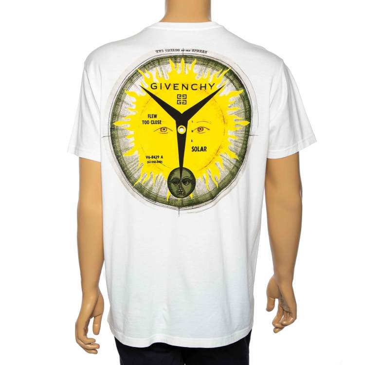 Pre Owned Givenchy White Extreme Logo Record Print Cotton Short Sleeve T-Shirt L 