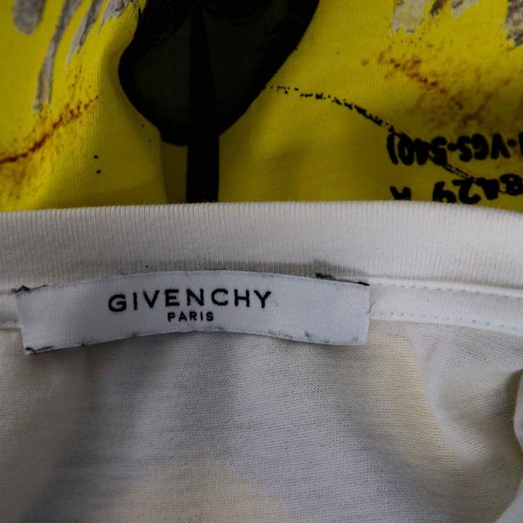 Pre Owned Givenchy White Extreme Logo Record Print Cotton Short Sleeve T-Shirt L 