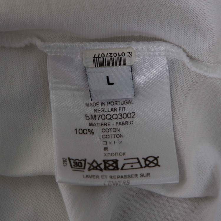 Pre Owned Givenchy White Extreme Logo Record Print Cotton Short Sleeve T-Shirt L 
