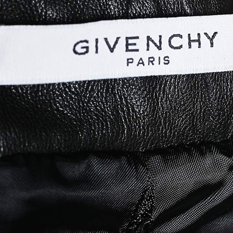 Pre Owned Givenchy Black Leather Rottweiler Trousers L