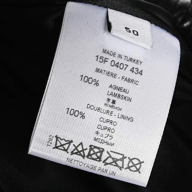 Pre Owned Givenchy Black Leather Rottweiler Trousers L