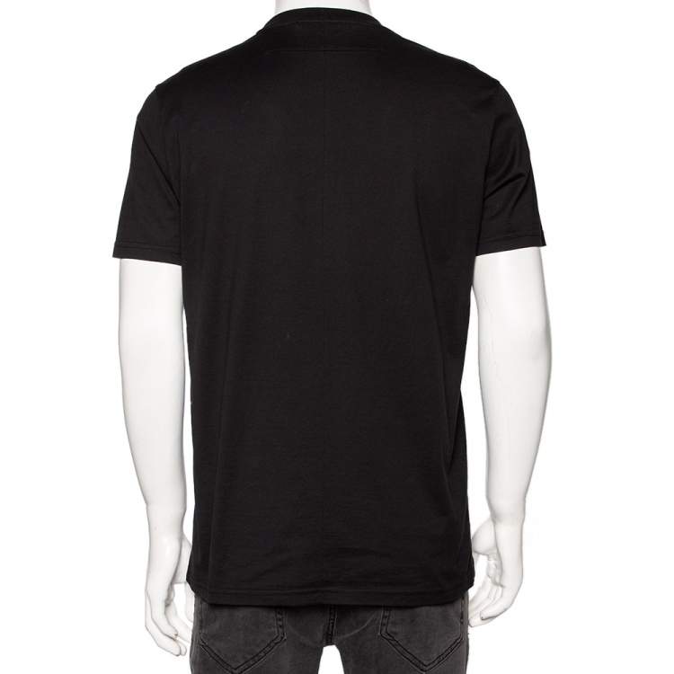 Pre Owned Givenchy Black Rottweiler Printed Cotton Short Sleeve T-Shirt L