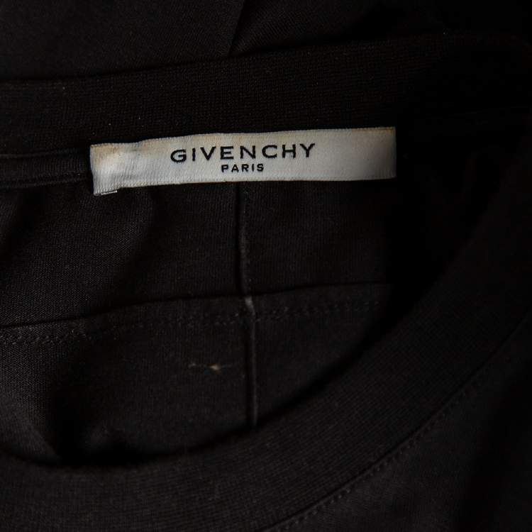 Pre Owned Givenchy Black Rottweiler Printed Cotton Short Sleeve T-Shirt L