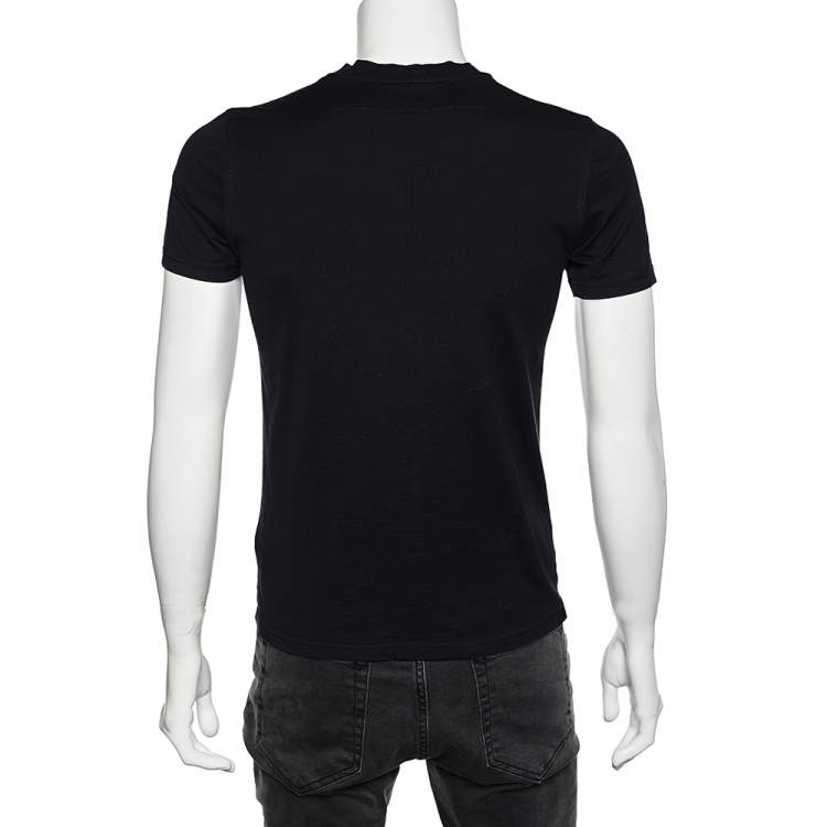 مملوكة مسبقًا Givenchy Black Rottweiler Star Printed Cotton Crewneck T-Shirt XXS