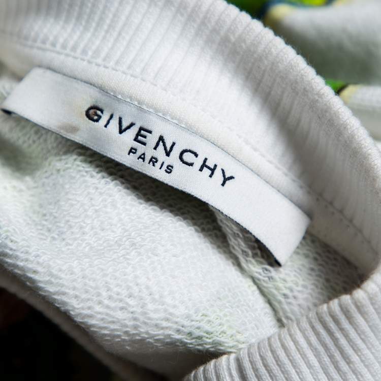 Pre Owned Givenchy White Carpet Printed Cotton Cuban Fit Sweatshirt XS