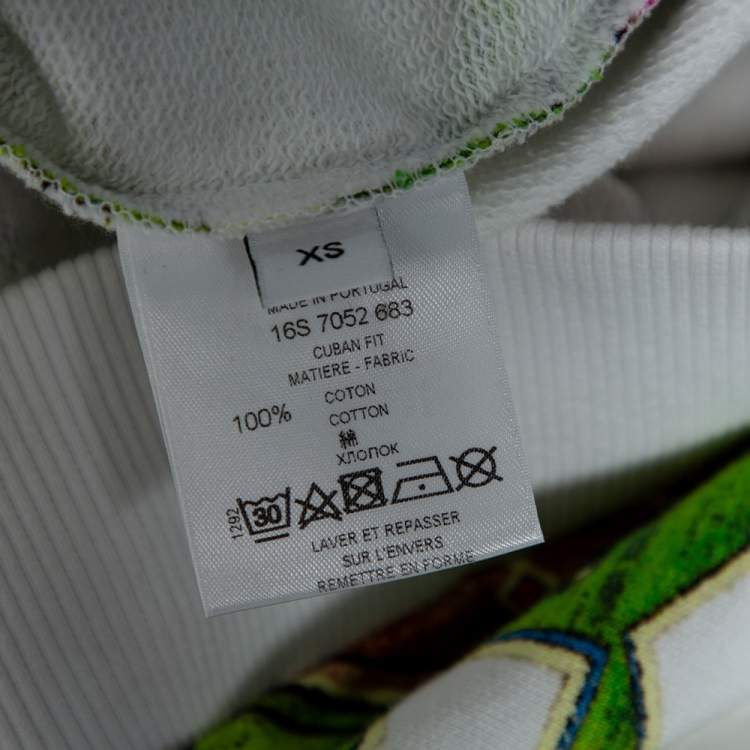 Pre Owned Givenchy White Carpet Printed Cotton Cuban Fit Sweatshirt XS
