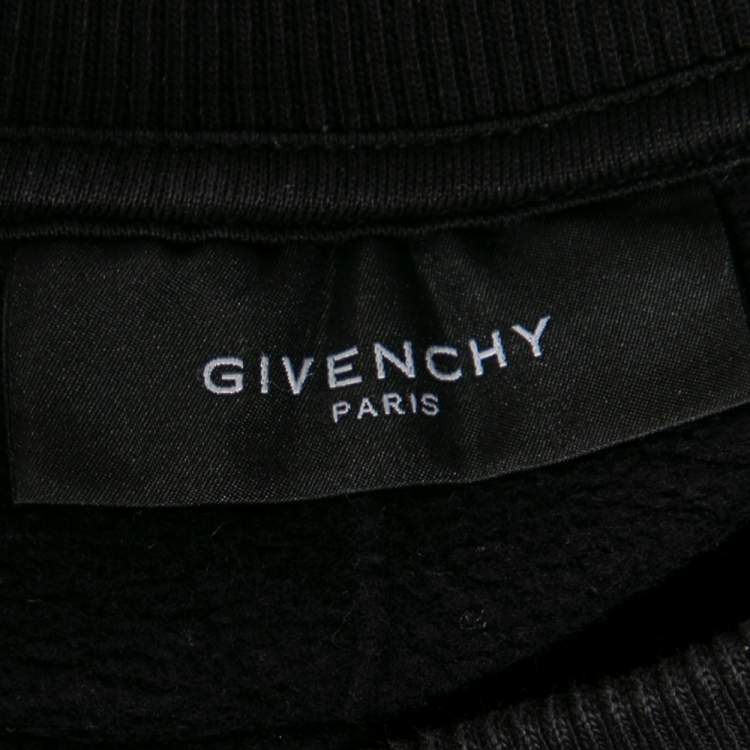 Pre Owned Givenchy Black Rottweiler Print Cotton Crewneck Sweatshirt XS