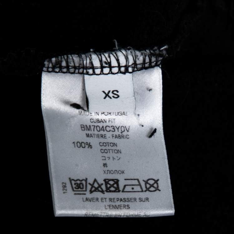 Pre Owned Givenchy Black Shark Printed Cotton Crew Neck Sweatshirt XS