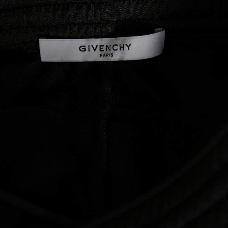 Pre Owned Givenchy Black Jersey Web Stripe Trimmed Track Pants M
