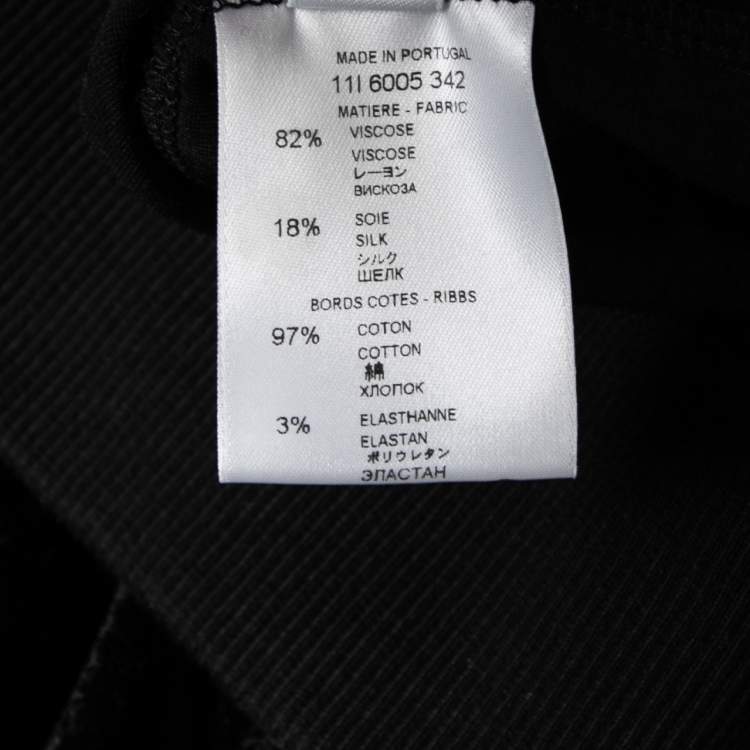 Pre Owned Givenchy Black Printed Velour Shoulder Zip Detail Sweatshirt S