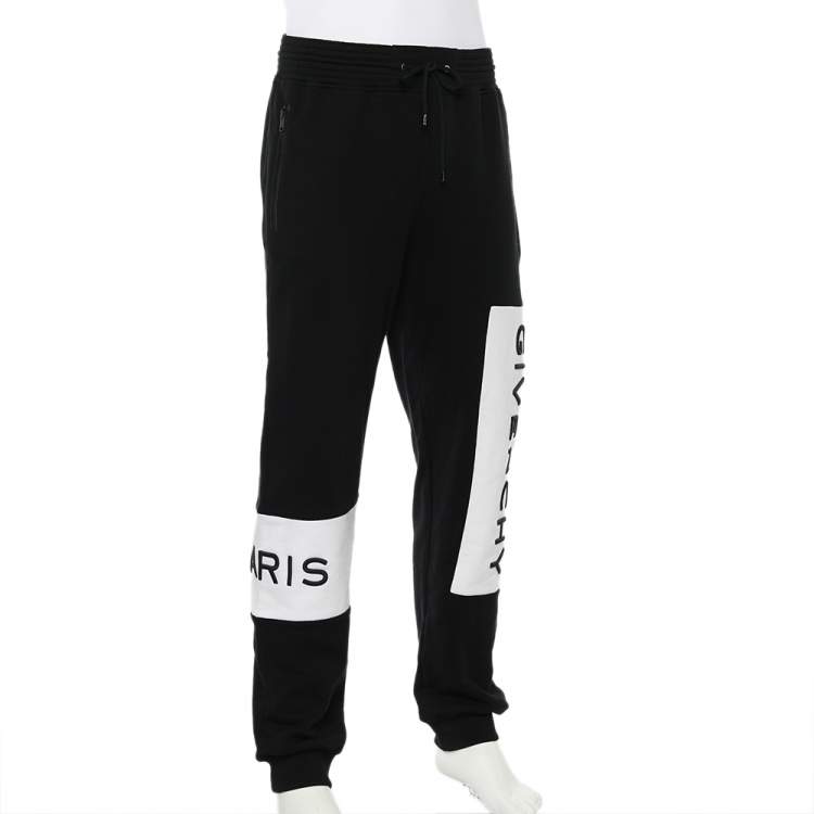 Givenchy Black Logo Embroidered Cotton Knit Sweat Pants M Givenchy | TLC