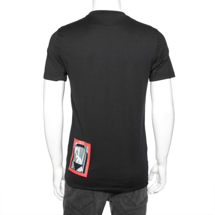 Pre Owned Givenchy Black Printed Cotton Short Sleeve T-Shirt S