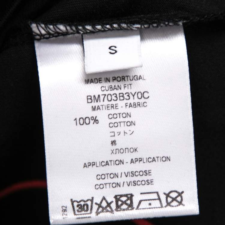 Pre Owned Givenchy Black Printed Cotton Short Sleeve T-Shirt S