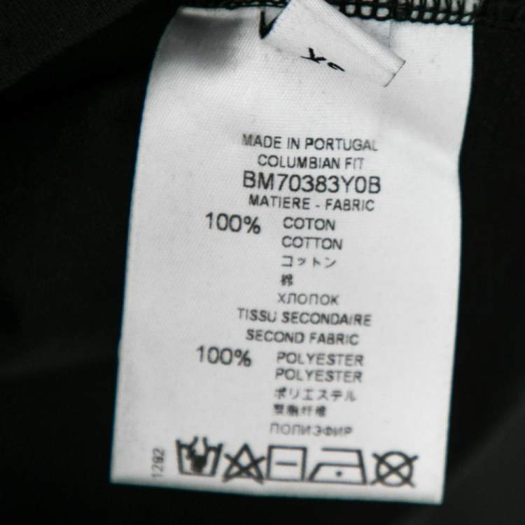 Pre Owned Givenchy Black Distressed Cotton & Mesh Inset Logo Printed T-Shirt XS