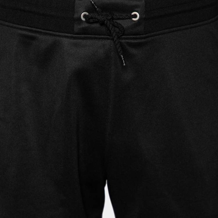 Pre Owned Givenchy Black Jersey Logo Tape Trimmed Shorts M