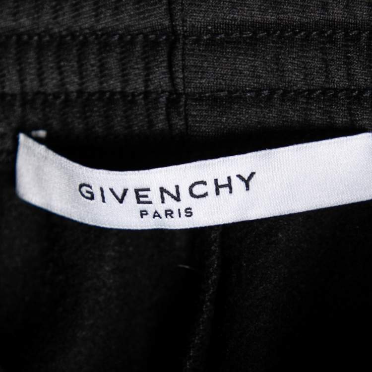 Pre Owned Givenchy Black Jersey Logo Tape Trimmed Joggers S