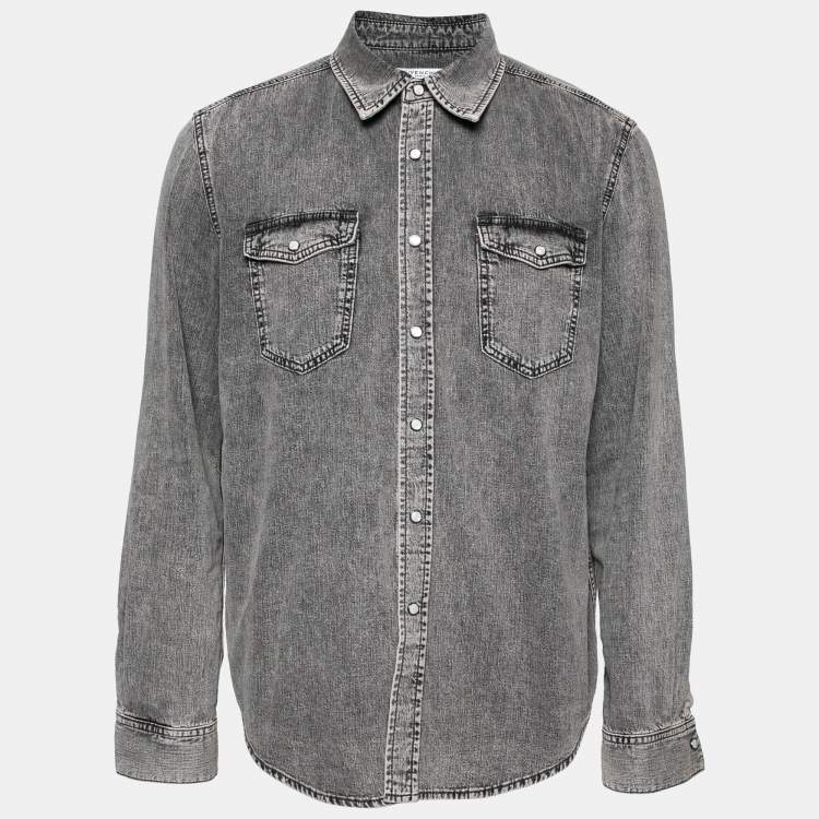 Pre Owned Givenchy Grey Denim Long Sleeve Shirt XXL