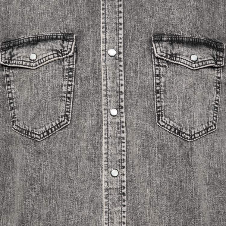 Pre Owned Givenchy Grey Denim Long Sleeve Shirt XXL