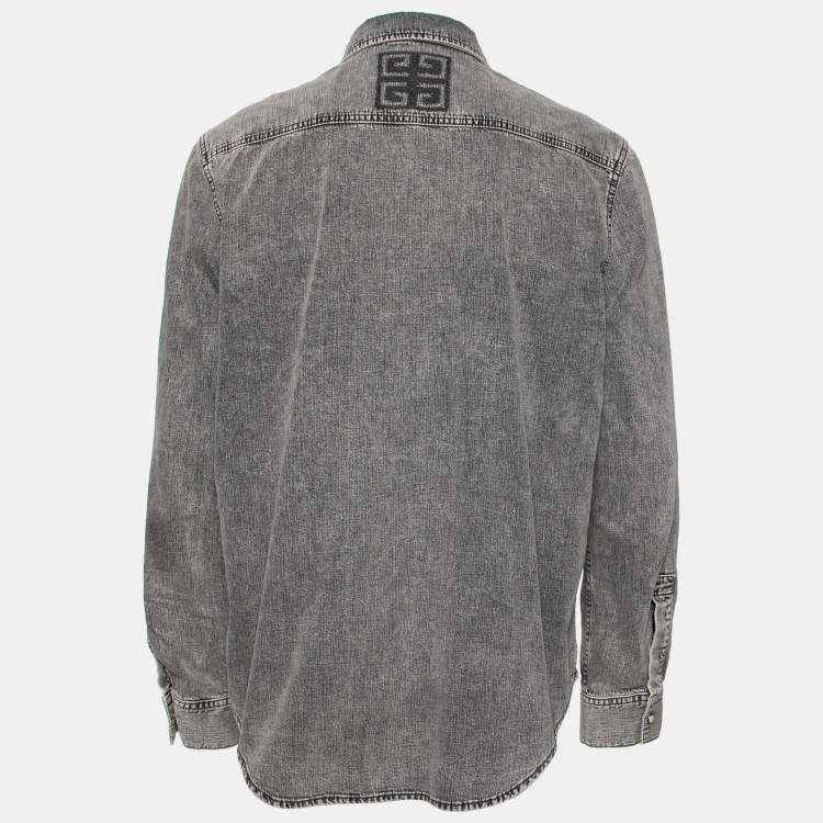 Pre Owned Givenchy Grey Denim Long Sleeve Shirt XXL
