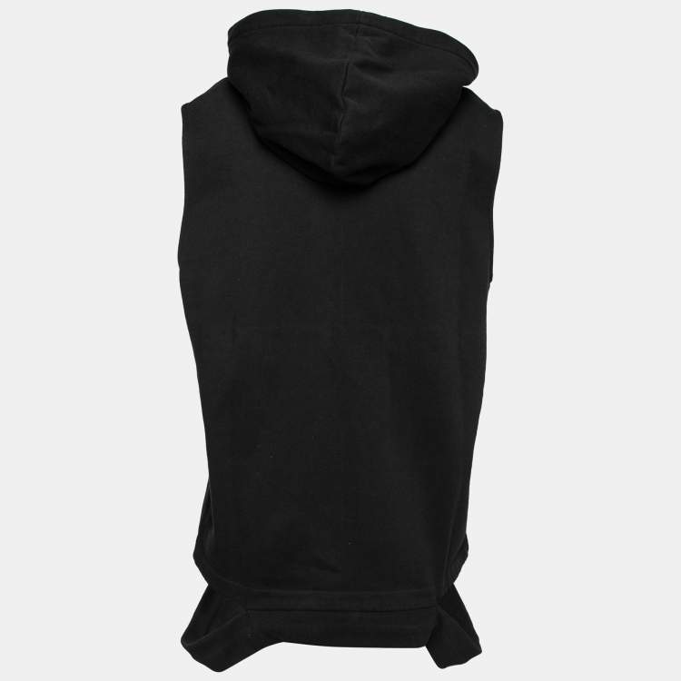 Givenchy Black Cotton Cut-Out Band Detail Sleeveless Hoodie S Givenchy