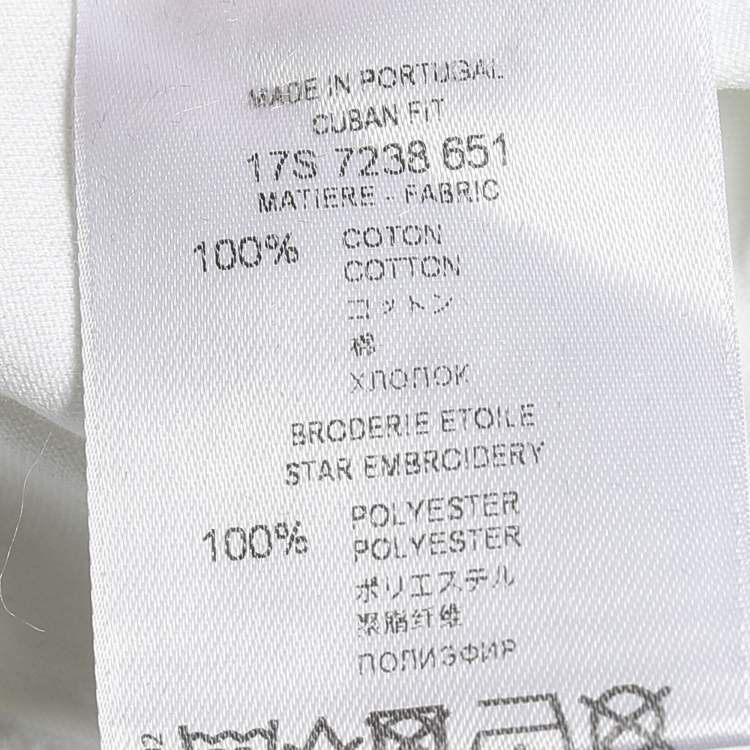 Pre Owned Givenchy White Jersey Star Patch Cuban Fit T-Shirt XL