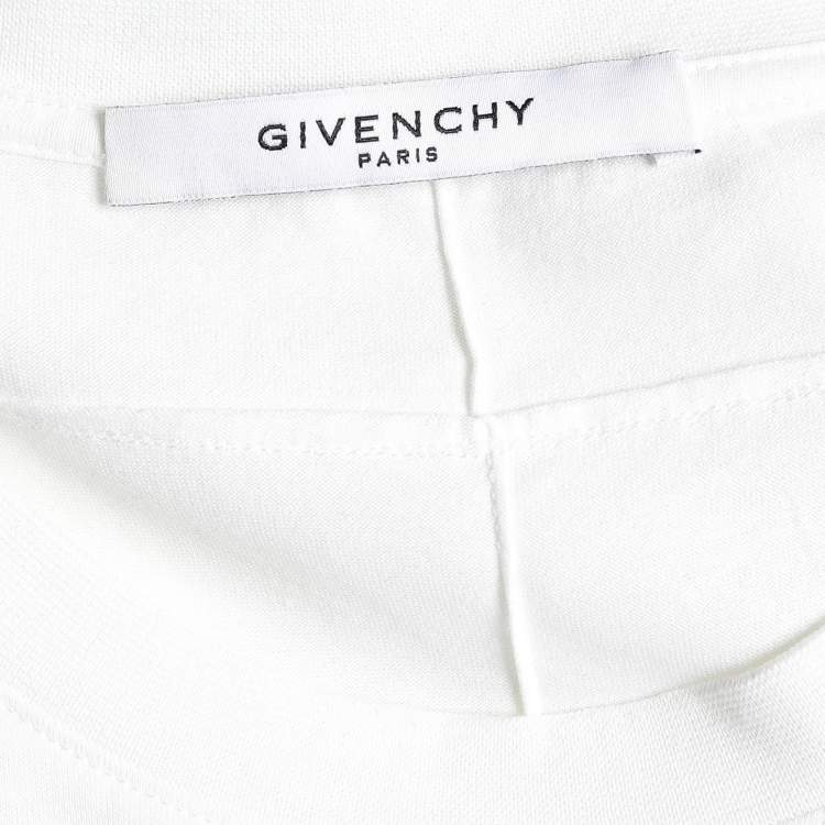 Pre Owned Givenchy White Jersey Star Patch Cuban Fit T-Shirt XL