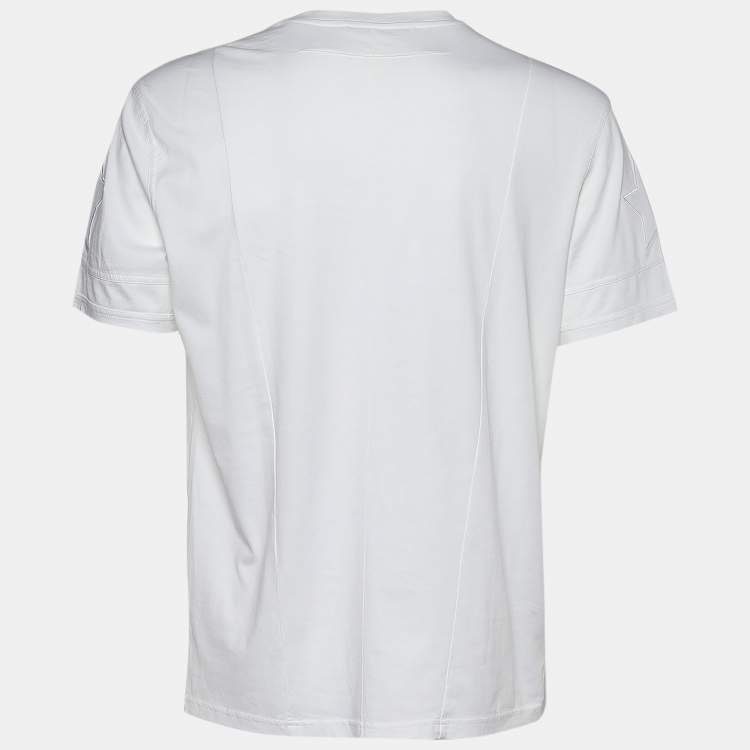 Pre Owned Givenchy White Jersey Star Patch Cuban Fit T-Shirt XL