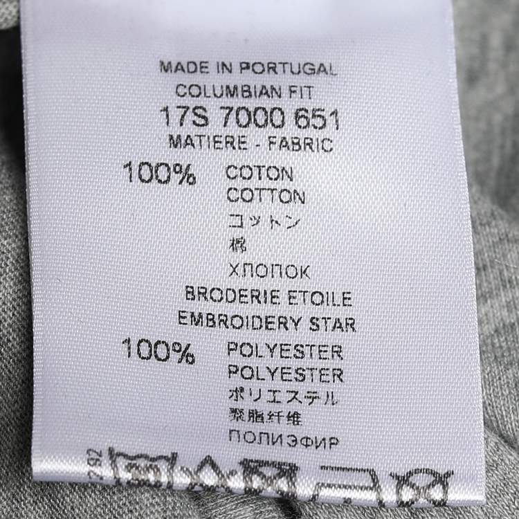 Pre Owned Givenchy Grey Melange Stars Appliqué Cuban Fit T-Shirt XXS
