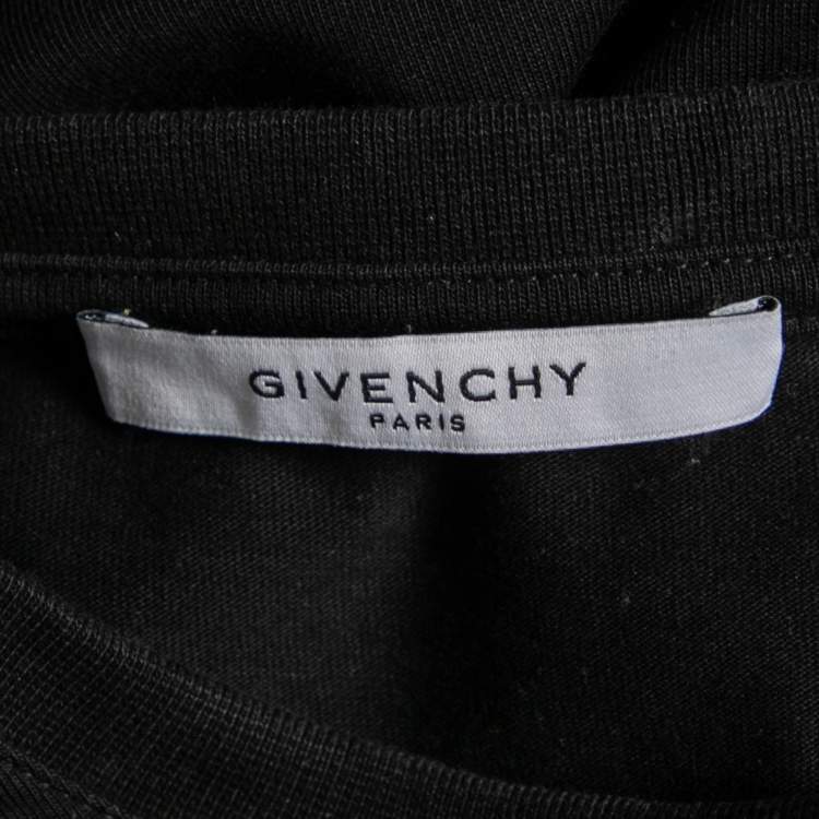 مملوكة مسبقًا Givenchy Black Cotton Logo Band Sleeve Crew Neck T-Shirt XXL