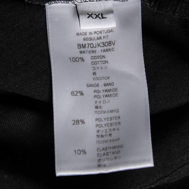 مملوكة مسبقًا Givenchy Black Cotton Logo Band Sleeve Crew Neck T-Shirt XXL