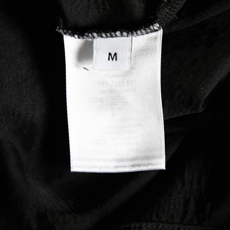 Pre Owned Givenchy Black Distressed Cotton & Mesh Inset Logo Printed T-Shirt M