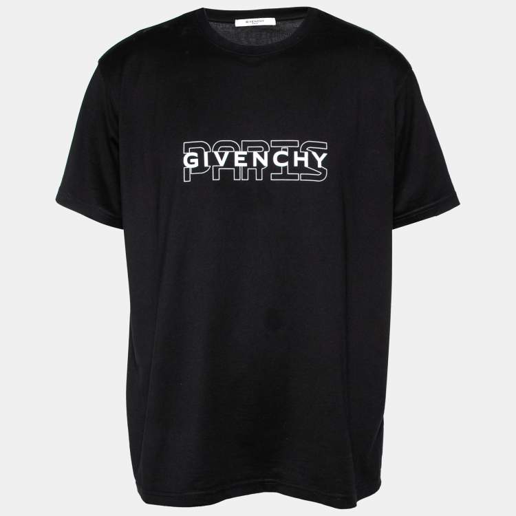 مملوكة مسبقًا Givenchy Black Cotton Logo Printed Short Sleeve T-Shirt XL