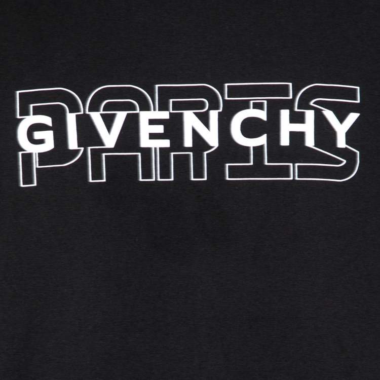 مملوكة مسبقًا Givenchy Black Cotton Logo Printed Short Sleeve T-Shirt XL