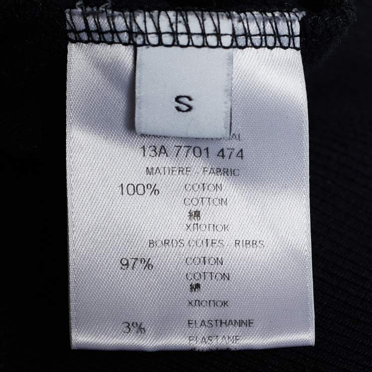 Pre Owned Givenchy Black Terry Knit 4G Applique Sweatshirt S