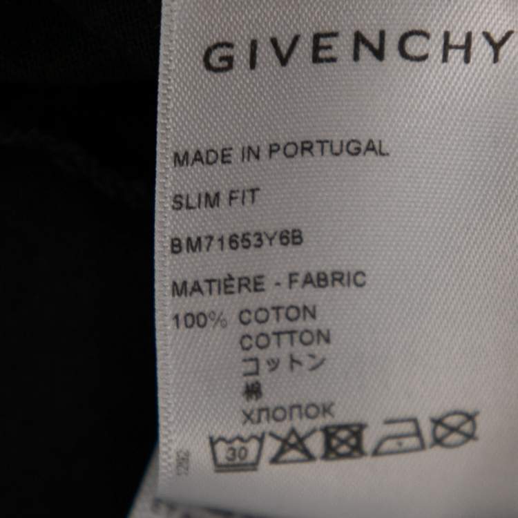 Pre Owned Givenchy Black Logo Print Cotton Short Sleeve Crew Neck T-Shirt M