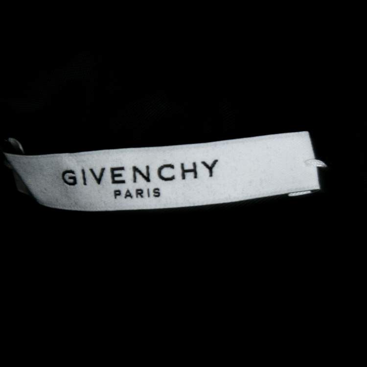 Pre Owned Givenchy Black Neoprene & Leather Hooded Bomber Jacket M