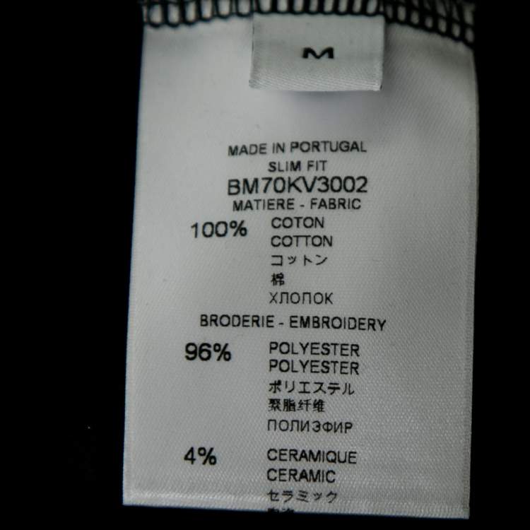 Pre Owned Givenchy Black Cotton Logo Embroidered Short Sleeve T-Shirt M