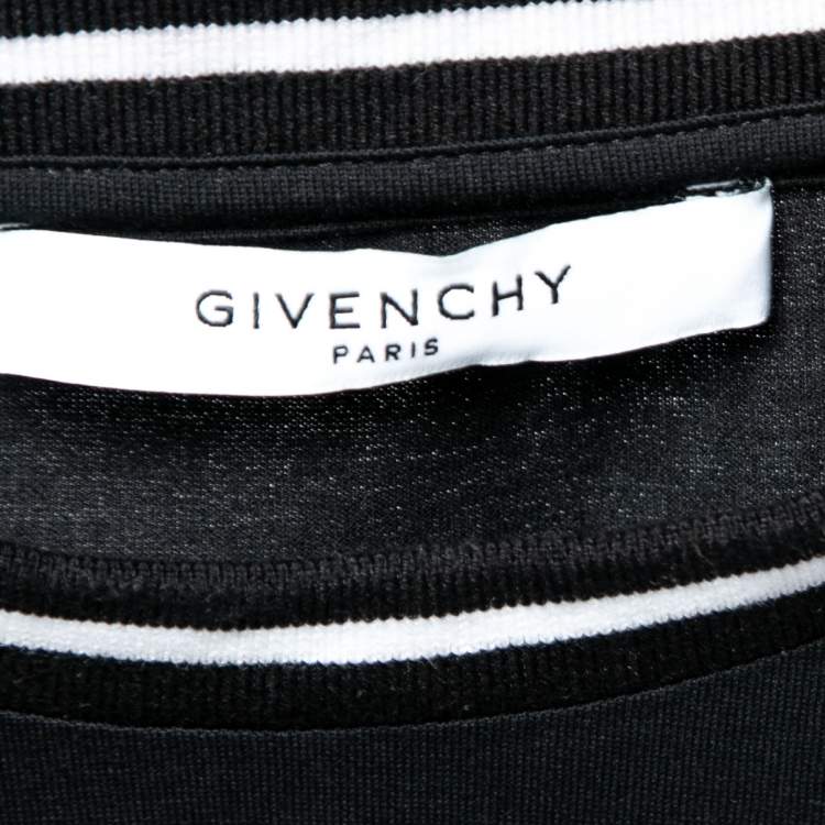 Pre Owned Givenchy Black Cotton Logo Embroidered Short Sleeve T-Shirt M