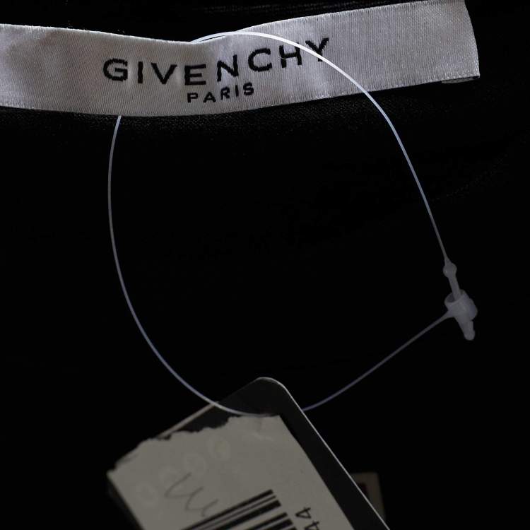 Pre Owned Givenchy Black Jersey Logo Print Motorcross Slim Fit T-Shirt M