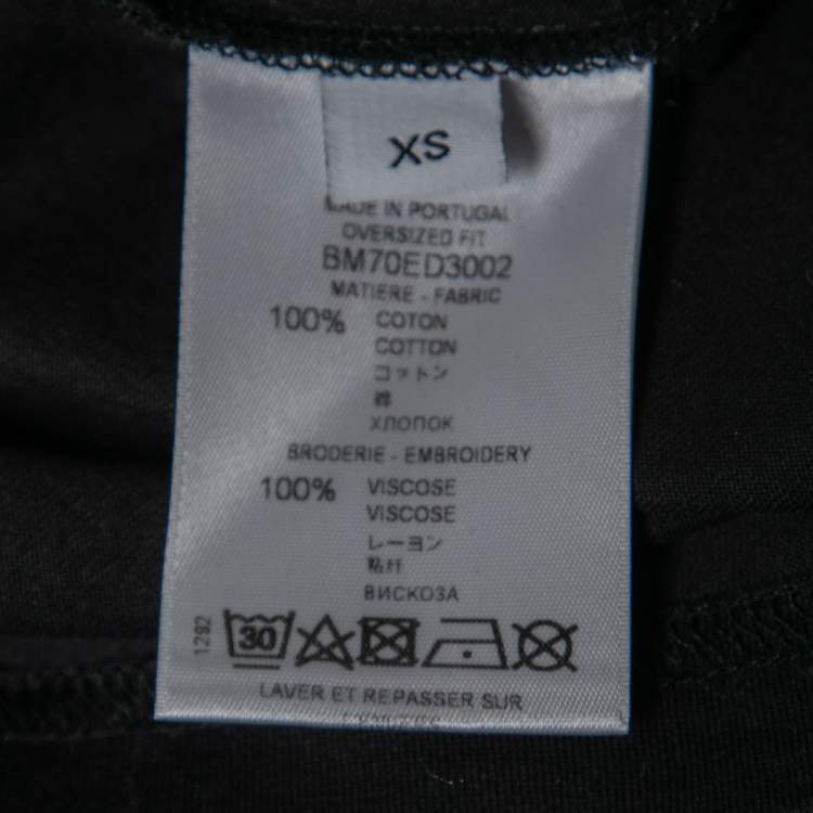 Pre Owned Givenchy Black Cotton Lion Printed Crew Neck T-Shirt XS