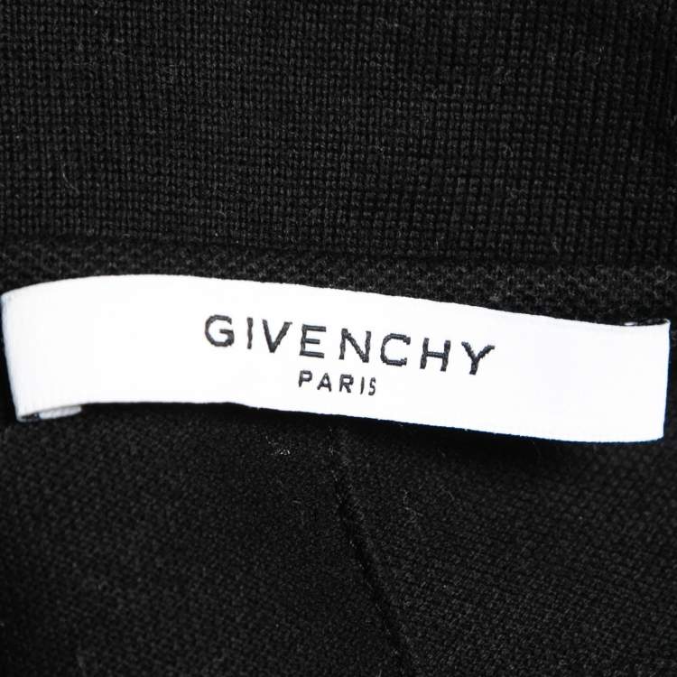 Pre Owned Givenchy  Black Star Embroidered Cotton Pique Long Sleeve Polo T-Shirt S