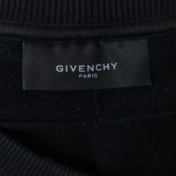 Pre Owned Givenchy Black Cotton African Snake Appliqued Crewneck Sweatshirt S