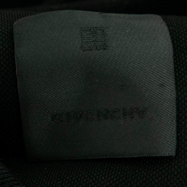 Pre Owned Givenchy Black Cotton Pique Zip Detail Short Sleeve Polo T-Shirt S