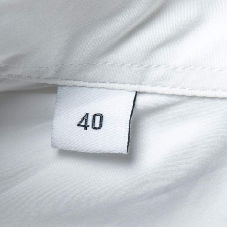Pre Owned Givenchy White Cotton Chain Trimmed Button Front Shirt M