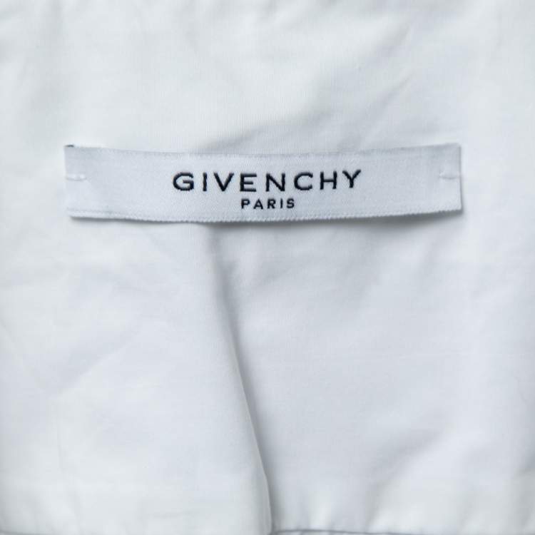 Pre Owned Givenchy White Cotton Chain Trimmed Button Front Shirt M