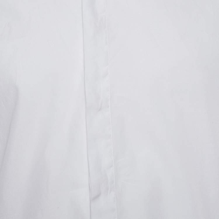 Pre Owned Givenchy White Star Embroidered Cotton Button Front Shirt M