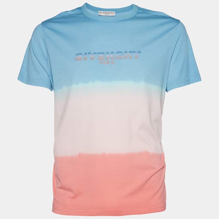 Pre Owned Givenchy Tricolor Tie-Dye Cotton Crew Neck T-Shirt S