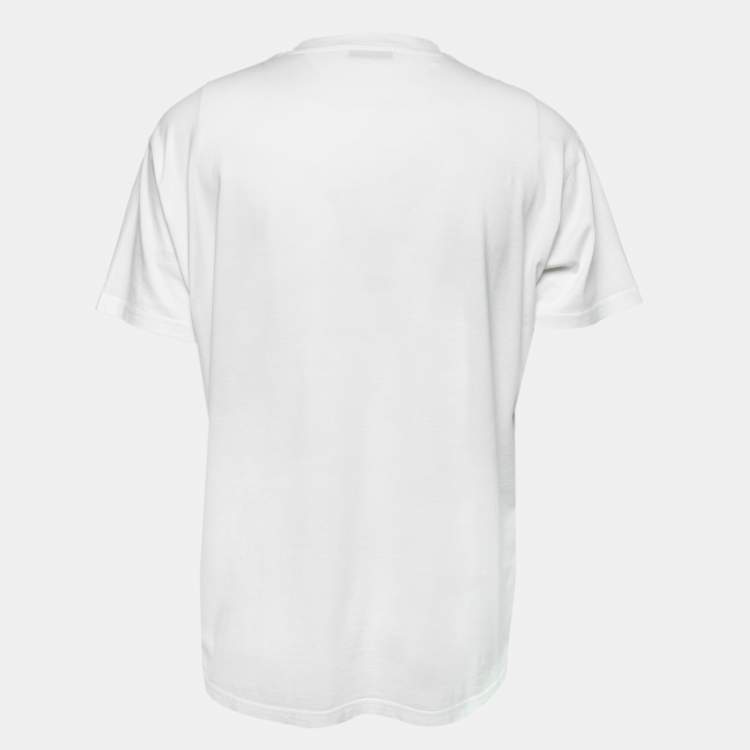 Pre Owned Givenchy White Logo Print Cotton Oversized T-Shirt S